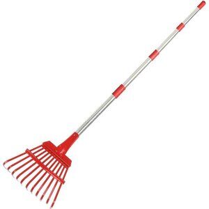 Leaf Rake for Gardening, 11 Tines Lightweight Garden Rake, 38"-64" Upgrade